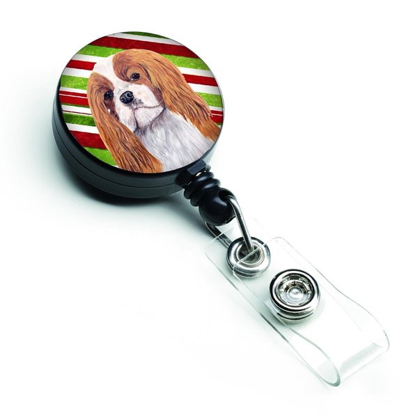 Carolines Treasures Cavalier Spaniel Candy Cane Holiday Christmas Retractable Badge Reel SC9354BR